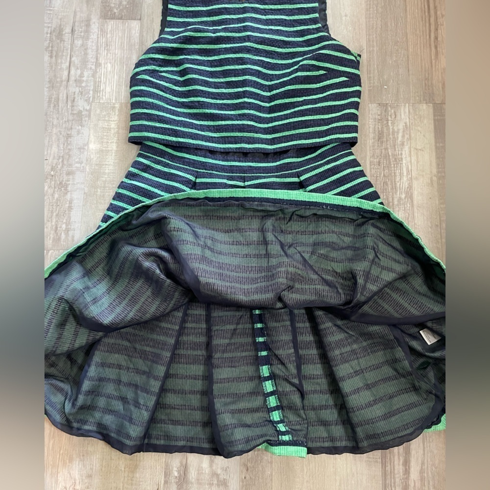 Taylor Size 12 green and blue striped dress - Picture 15 of 16